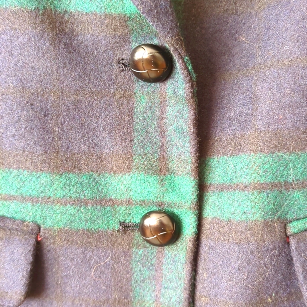 GAP Plaid Blazer - Navy Blue, Black & Green / Jacket Size 0 - Picture 4 of 5